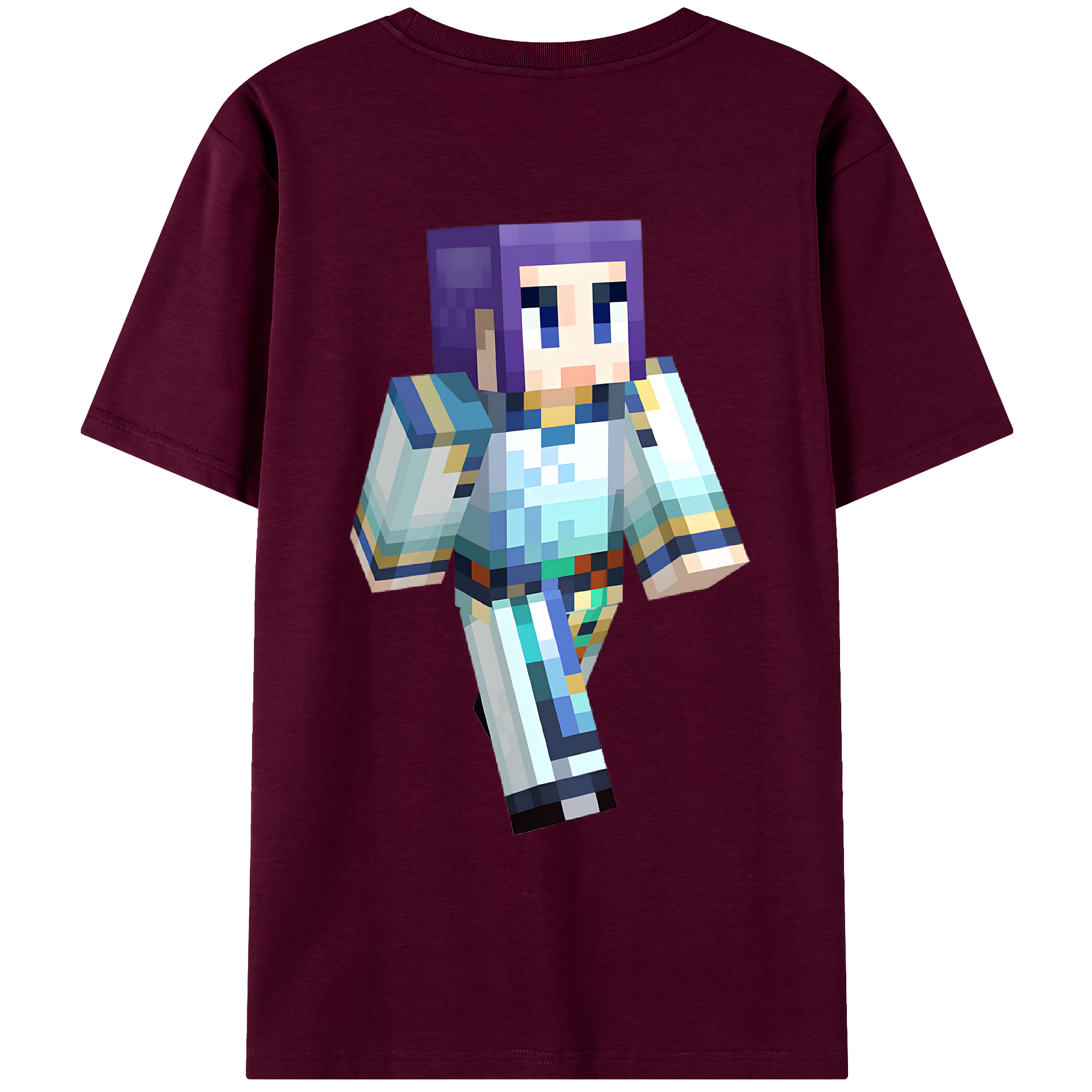 （画像用） マインクラフト ブロックの世界 Minecraft MC Block world レディース半袖Tシャツ(バックプリント)